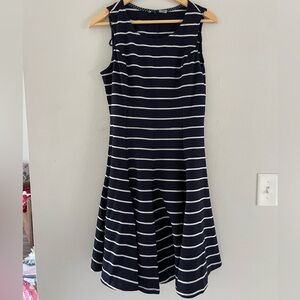 Eliza J Black and White Striped Mini Dress